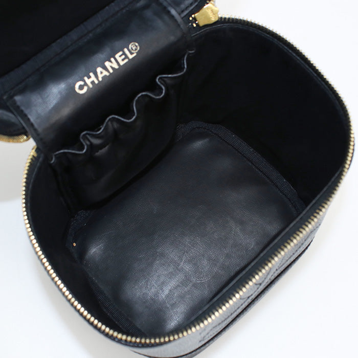 CHANEL A01998 Handbag   COCO Mark cosmetic pouch Mini Bag Vanity Bag Caviar skin black Women
