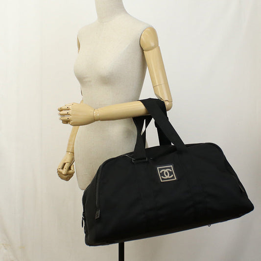 CHANEL A19976 Boston bag Sports line Travel bag Nylon black unisex