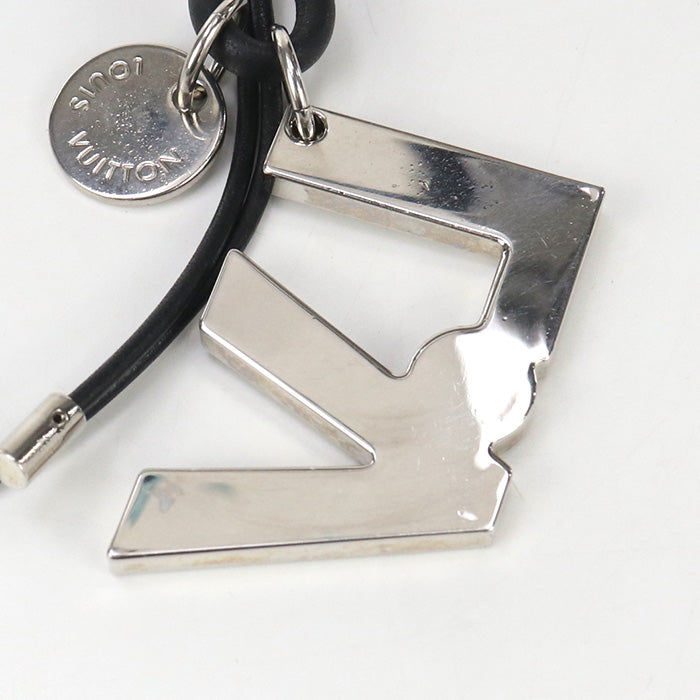LOUIS VUITTON M66497 Porte-Clés LV Rope Key ring metal/leather silver mens