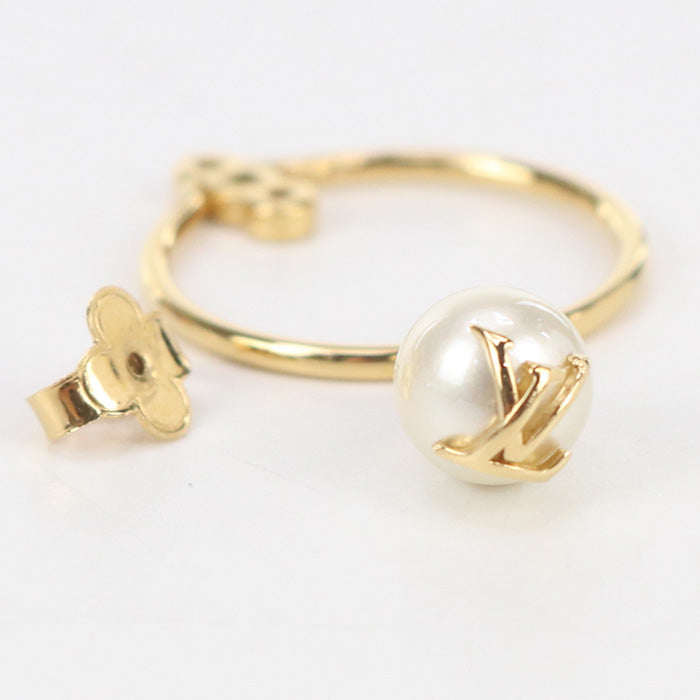 LOUIS VUITTON M01237 Pierce Pierce・LV Eclipse Pearl metal gold Women