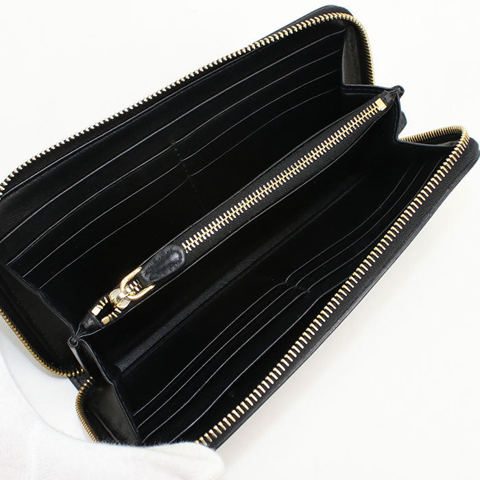 PRADA 1ML5062 Long Wallet Zipper Wallet Cowhide black Women