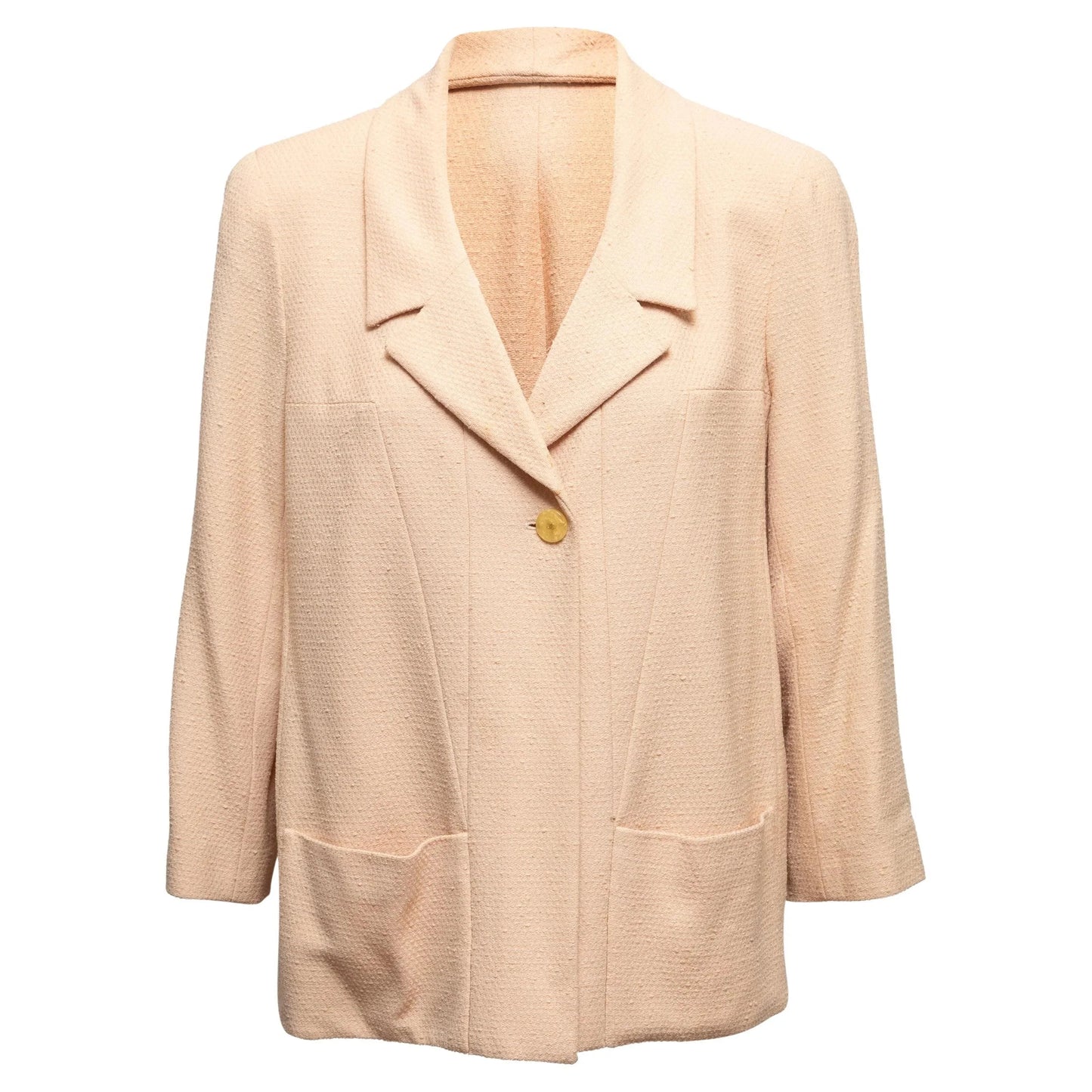 Beige Chanel Spring/Summer 2001 Linen Blazer Size FR 34