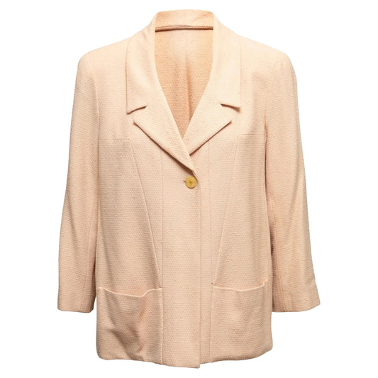 Beige Chanel Spring/Summer 2001 Linen Blazer Size FR 34