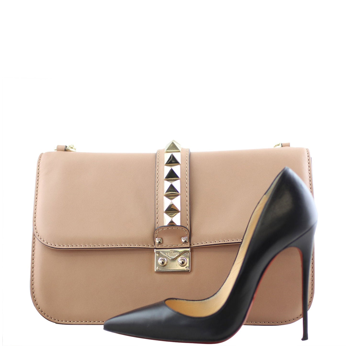 Valentino Rockstud Lock Shoulder Bag Large