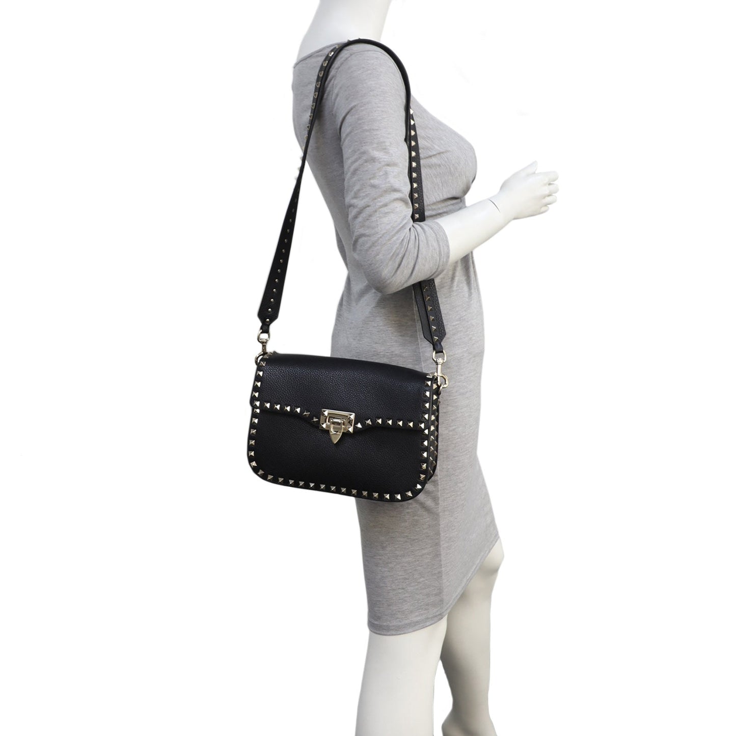 Valentino Rockstud Grainy Calfskin Crossbody