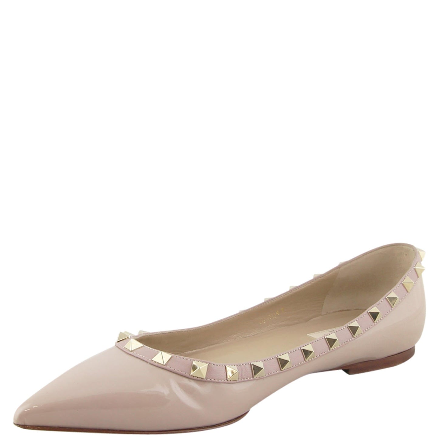 Valentino Rockstud Ballerina Flats Nude
