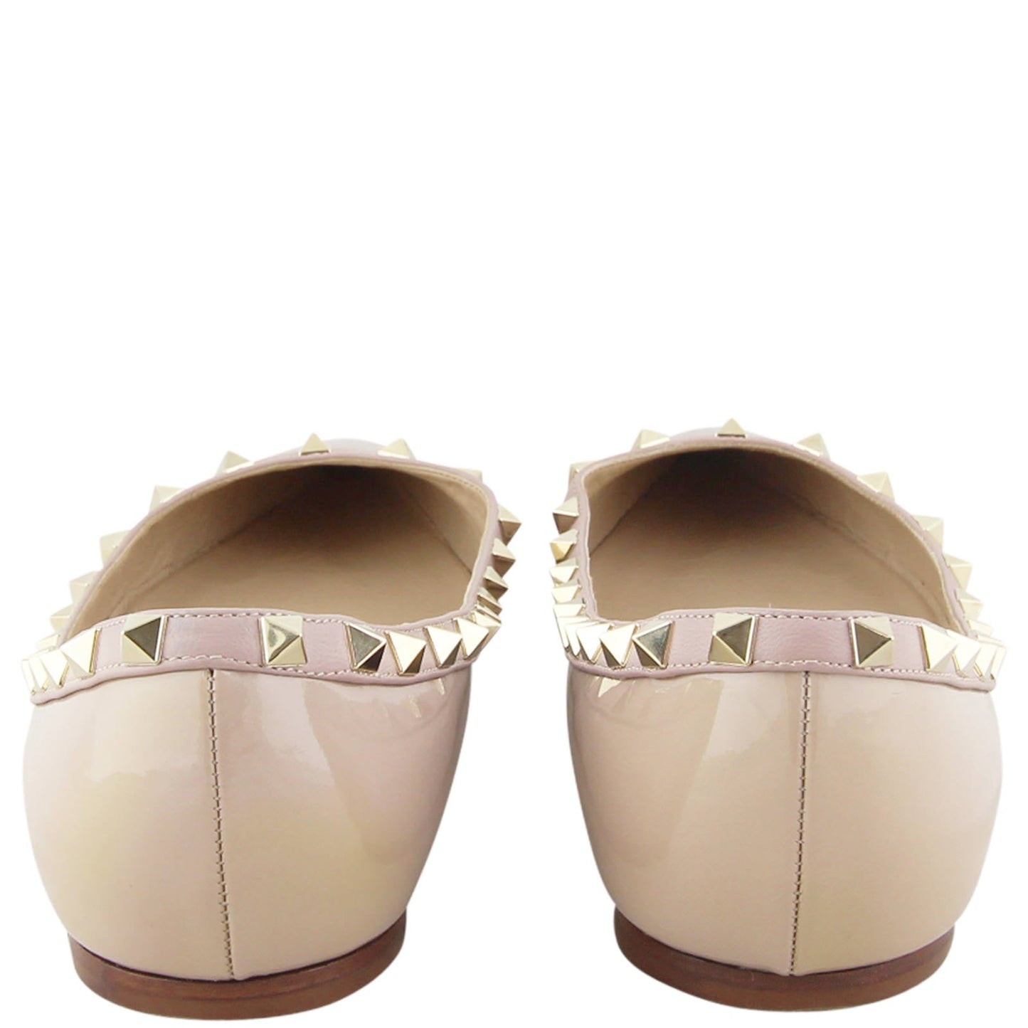 Valentino Rockstud Ballerina Flats Nude
