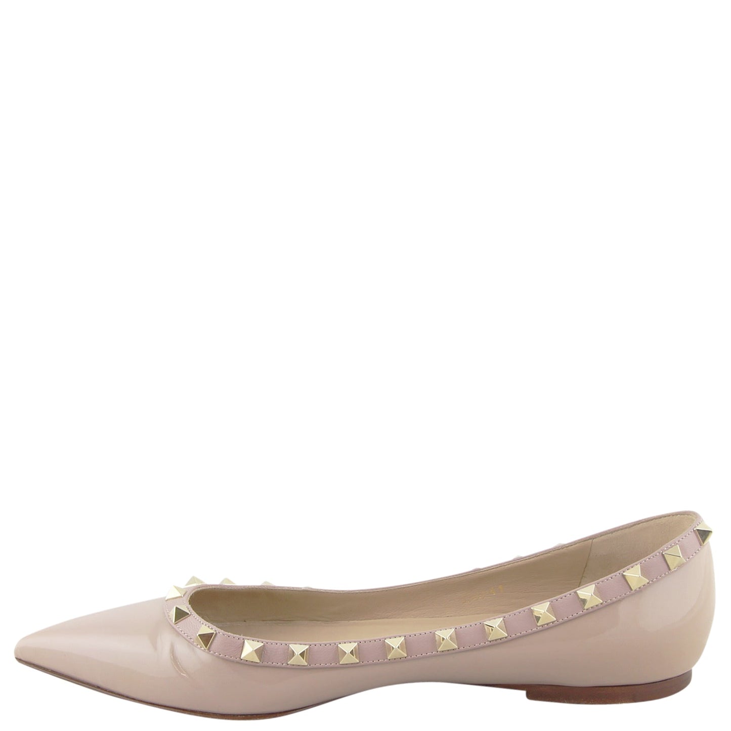 Valentino Rockstud Ballerina Flats Nude