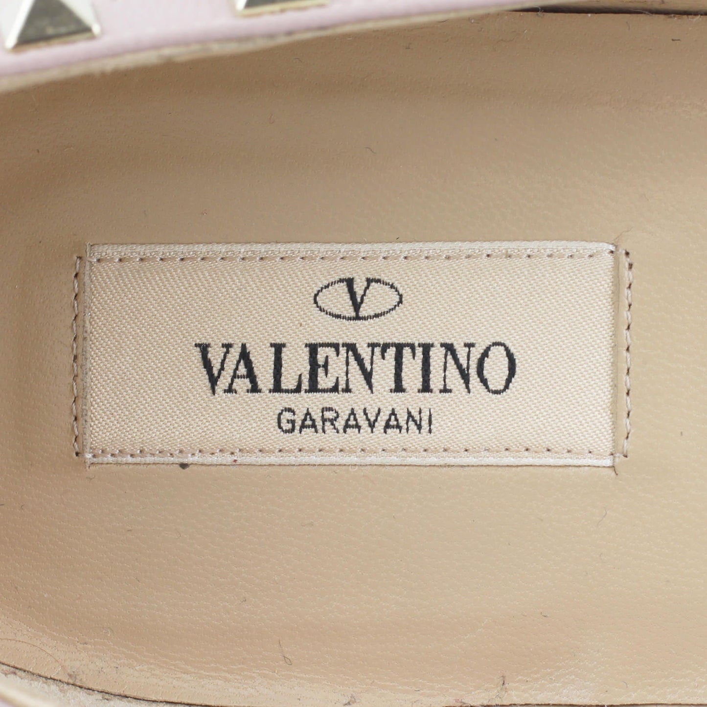 Valentino Rockstud Ballerina Flats Nude