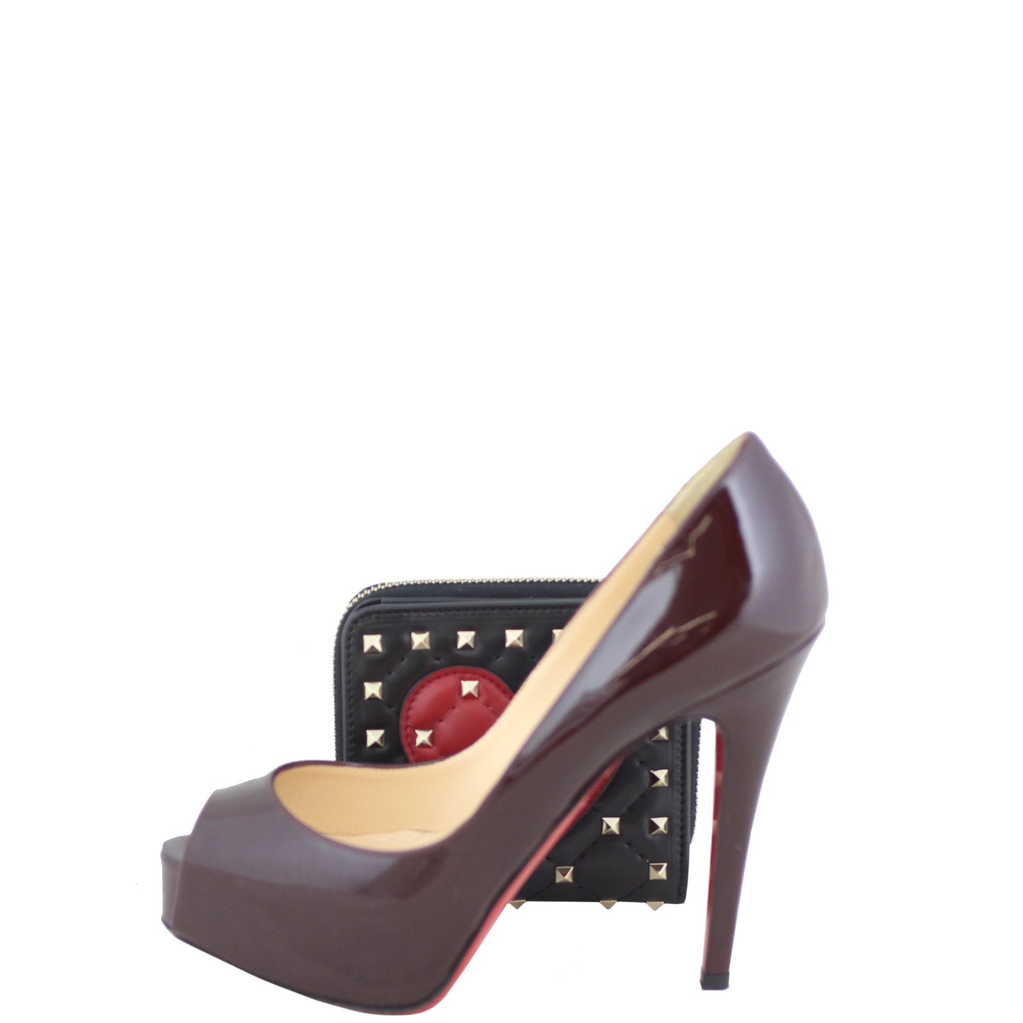 Valentino Rockstud Heart Compact Wallet