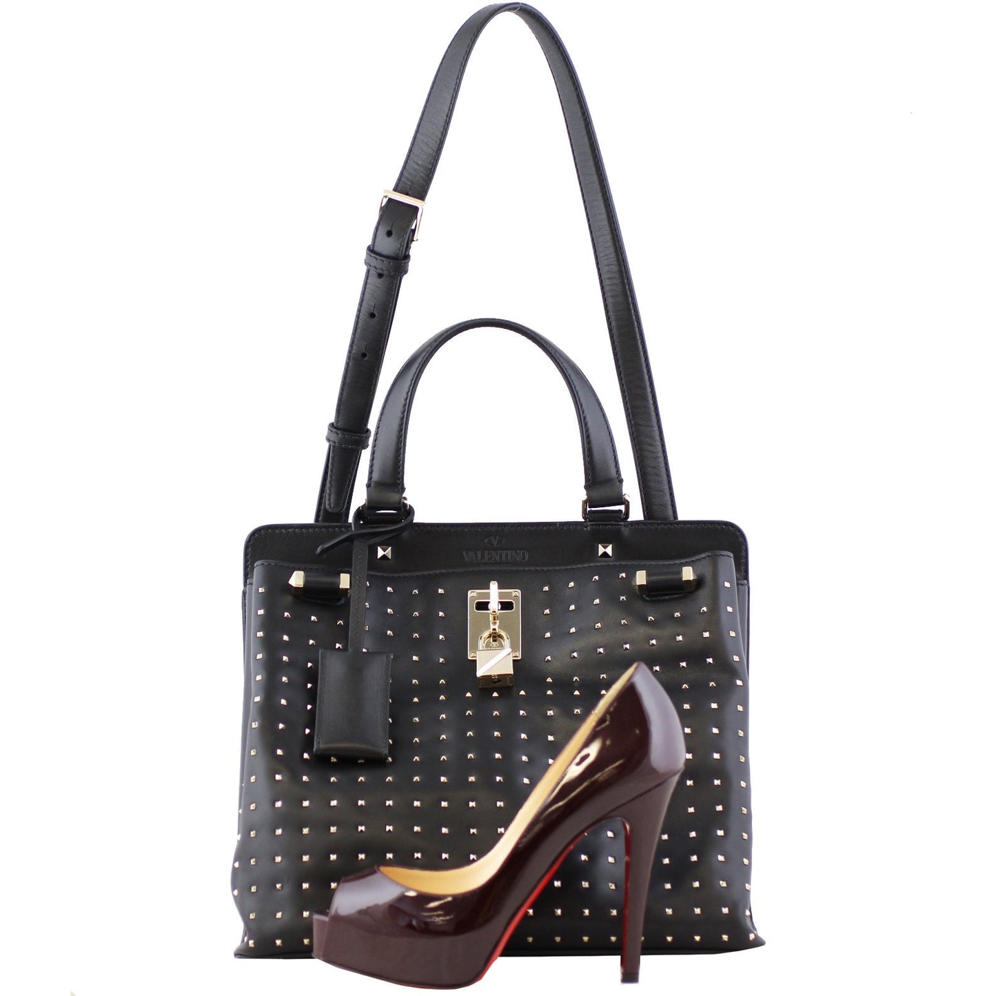 Valentino Rockstud Spike Joy Lock Medium Top Handle Bag