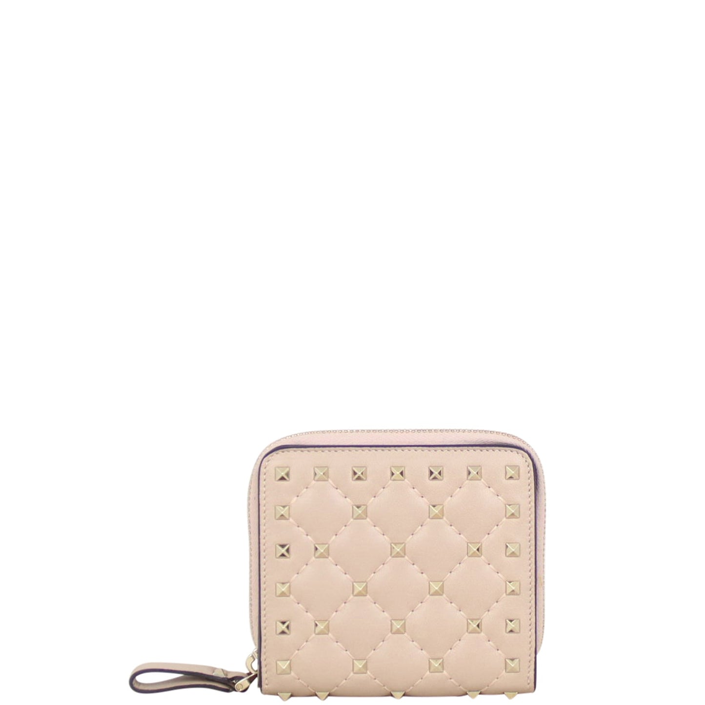 Valentino Rockstud Spike Zip Around French Wallet