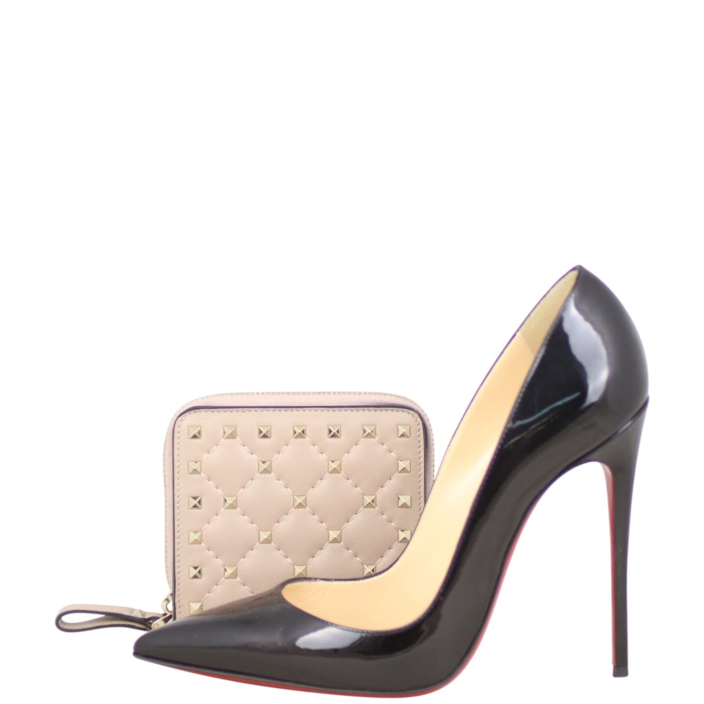 Valentino Rockstud Spike Zip Around French Wallet