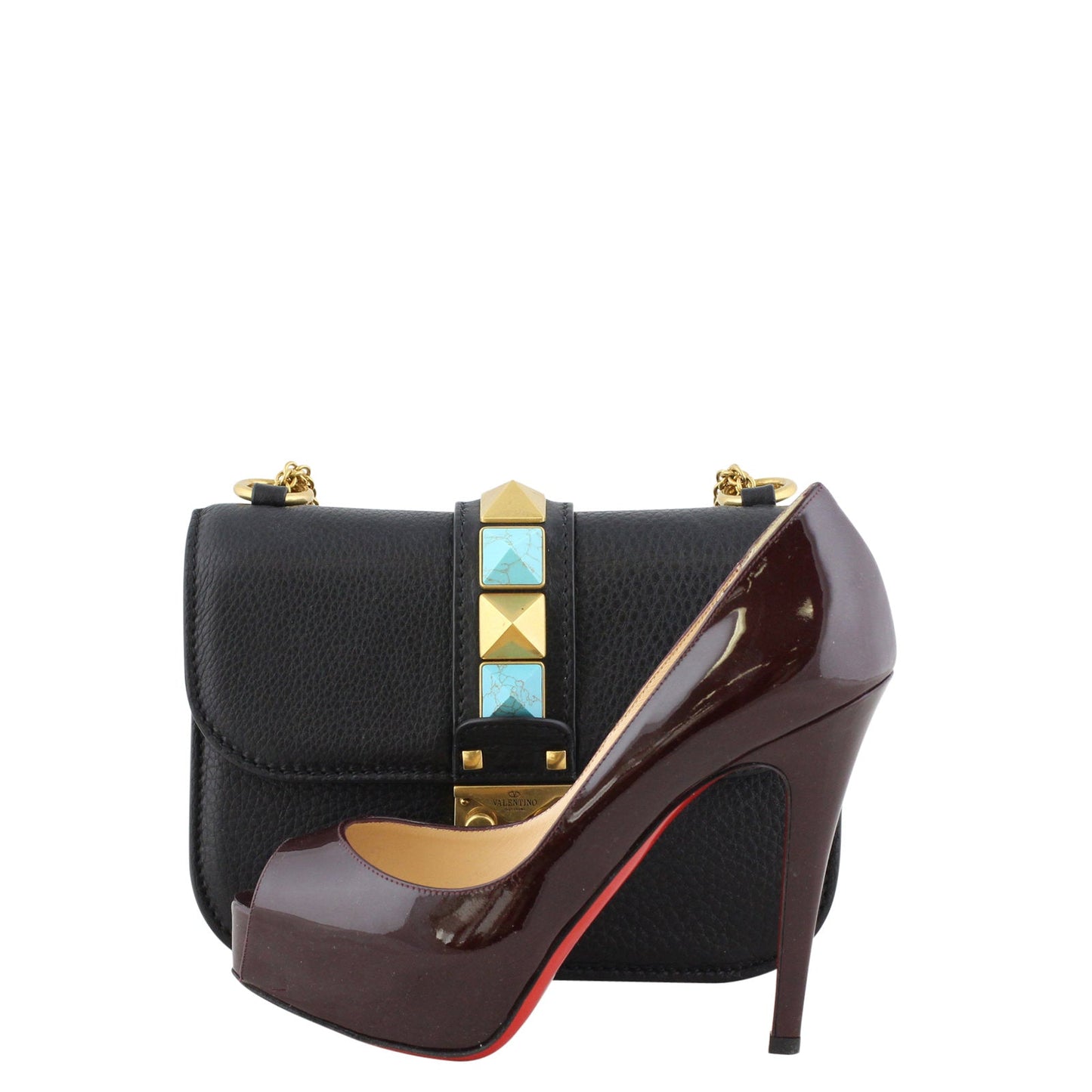 Valentino Rockstud Small Lock Shoulder Bag