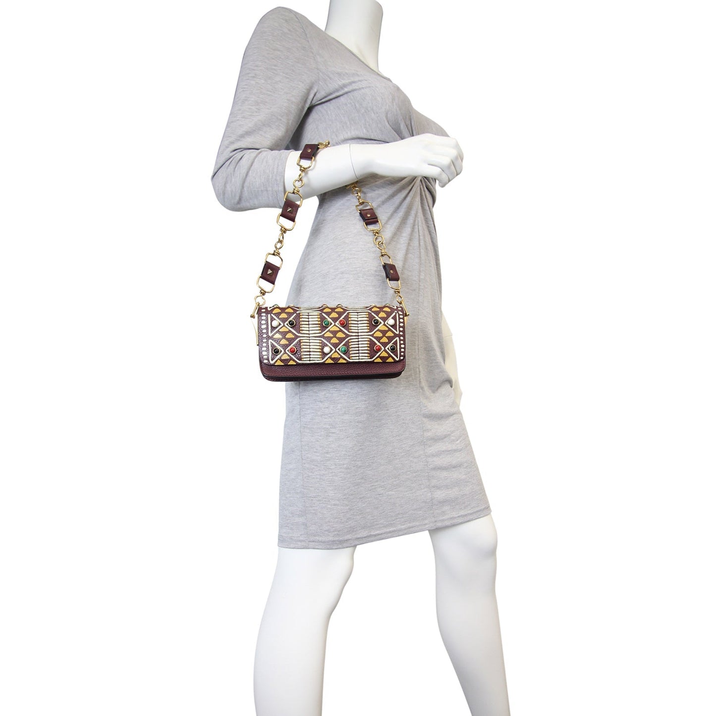 Valentino Tribal Hand-Painted Mini Flap Bag
