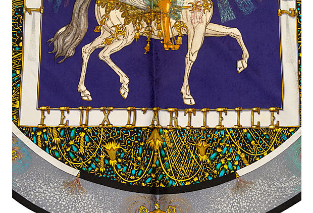 Hermes Feux d'Artifice Scarf Navy