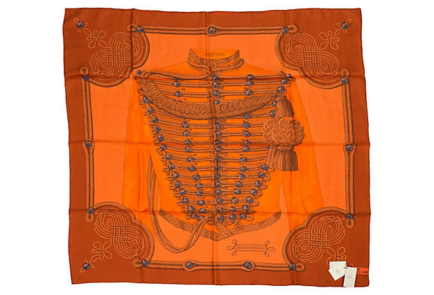 Hermes Brandebourg Orange Scarf Latham