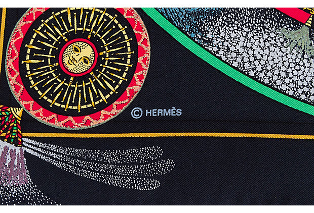 Hermes Black Feux d'Artifice Pochette