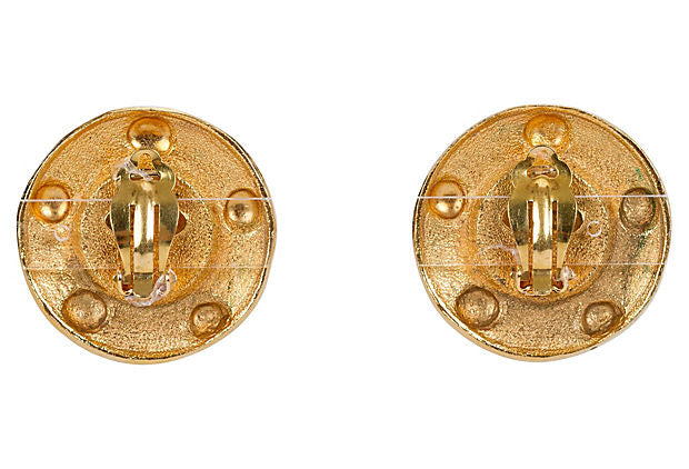 Chanel Hammered Pearl Earrings