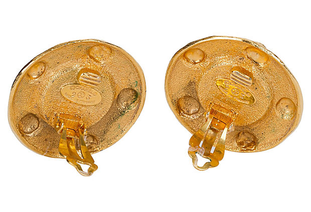 Chanel Hammered Pearl Earrings