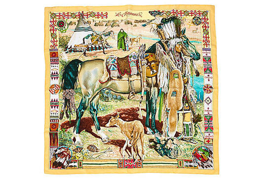 Hermes Les Cheyennes Silk Scarf