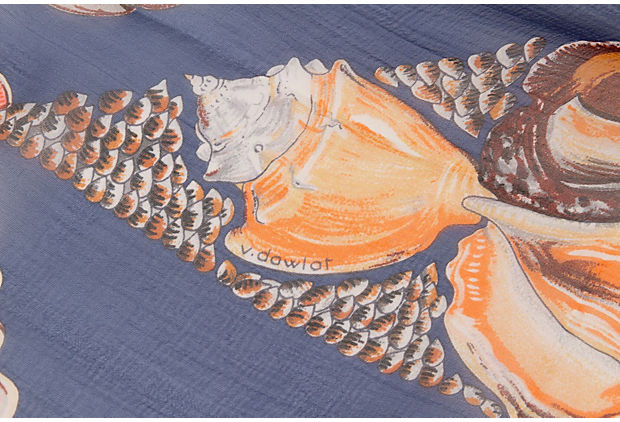 Hermes Rocaille Blue Chiffon Xlg Shawl