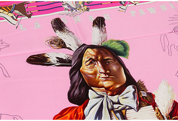 Hermes Pink Pani la Shar Pawnee Scarf