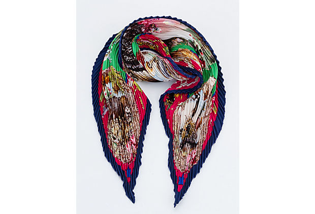 Hermes Rare Pleated Texas Wildlife Scarf