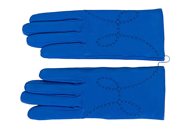 Hermes Blue Outremer Lambskin Gloves