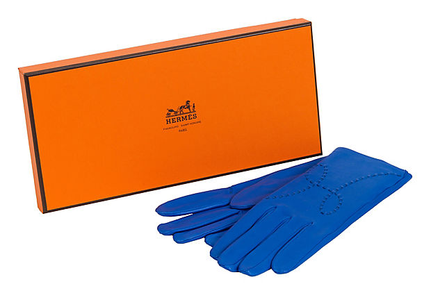 Hermes Blue Outremer Lambskin Gloves