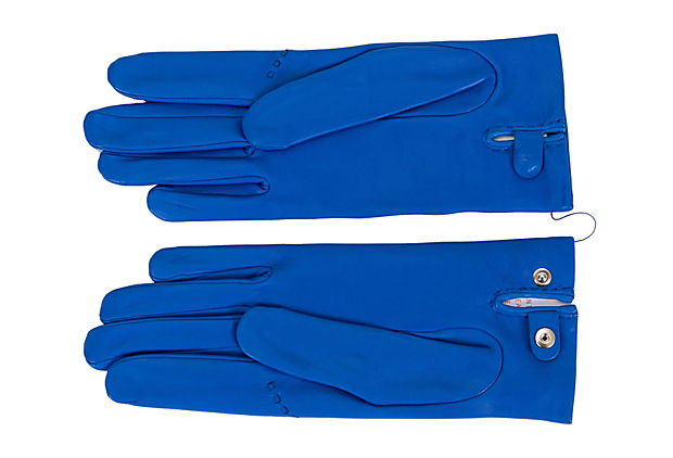 Hermes Blue Outremer Lambskin Gloves