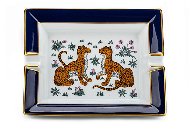 Hermes Blue Guepards Collectible Ashtray