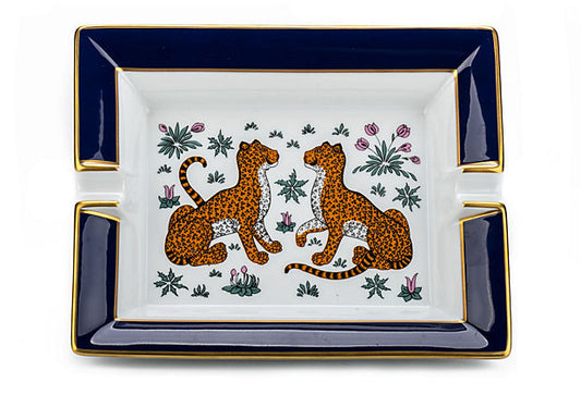 Hermes Blue Guepards Collectible Ashtray