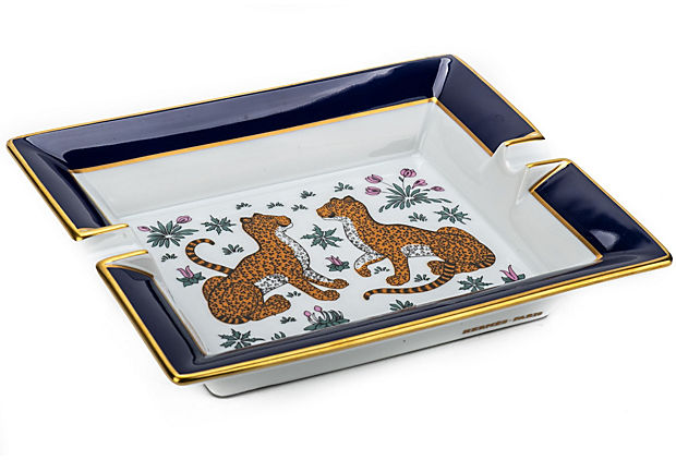 Hermes Blue Guepards Collectible Ashtray