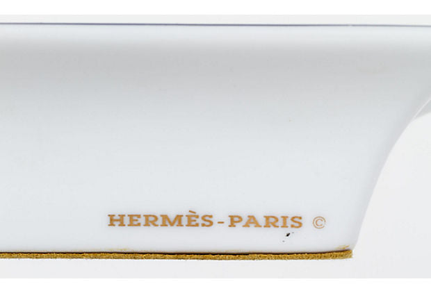 Hermes Porcelain Green Birds Ashtray