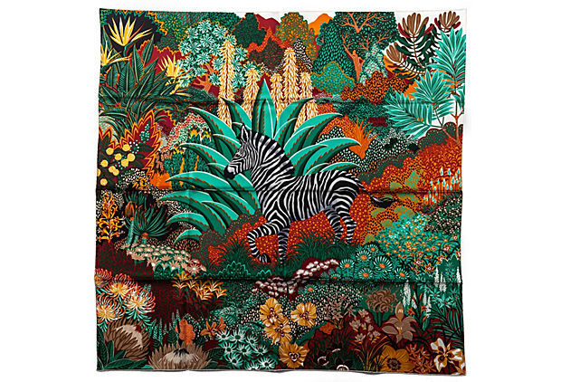 Hermes BNIB Tropical Zebra Silk Scarf