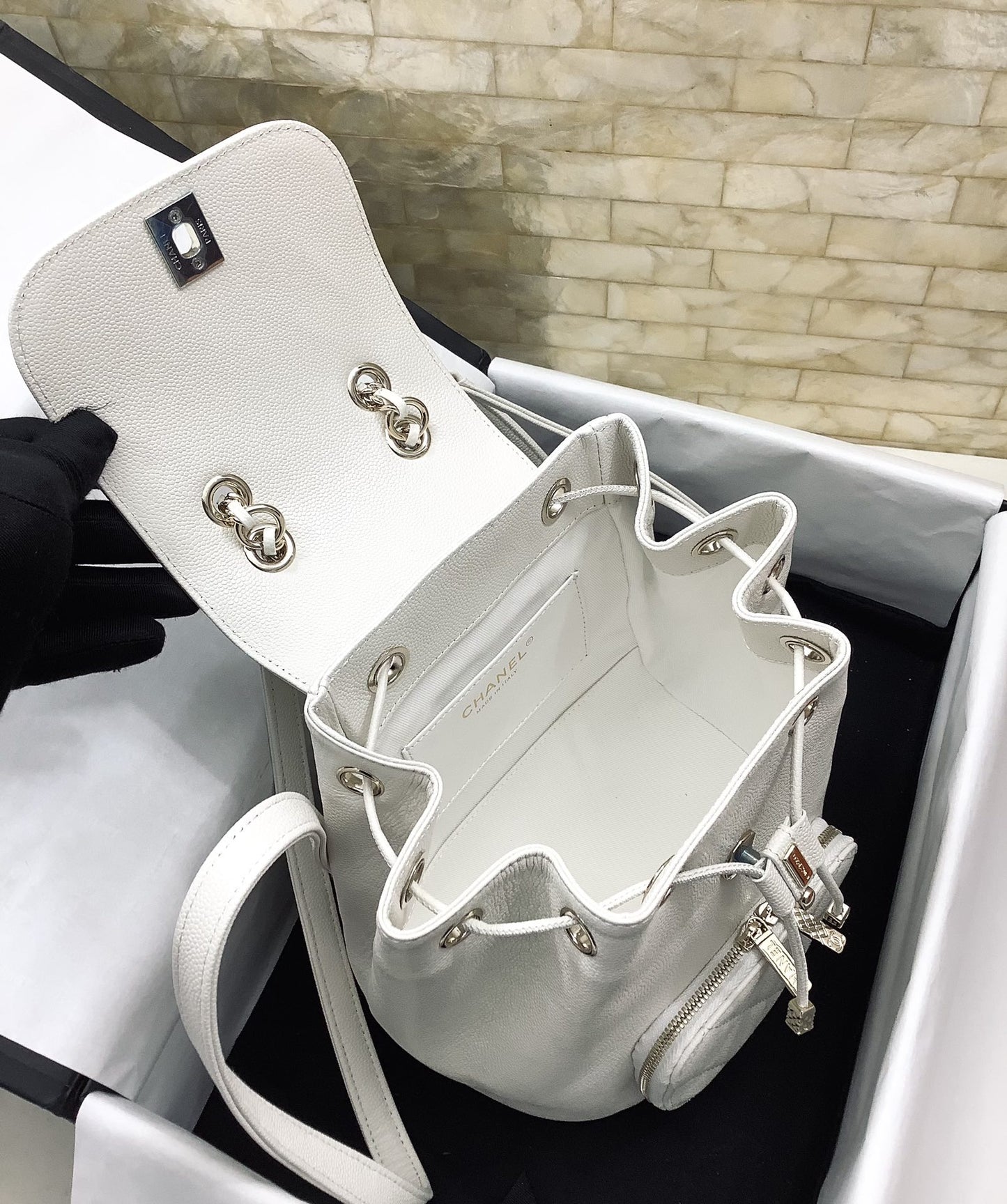 CHLSmall AfTop QualityTop Qualitynity Backpack White For Women, Women’s Bags 9.8in/25cm