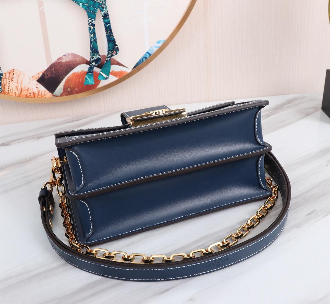 Top Quality Dauphine MM Denim Jacquard Monogram Pattern Navy Blue For Women,  Shoulder And Crossbody Bags 9.8in/25cm Top Quality M59631