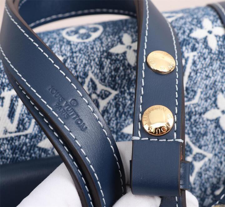 Top Quality Dauphine MM Denim Jacquard Monogram Pattern Navy Blue For Women,  Shoulder And Crossbody Bags 9.8in/25cm Top Quality M59631