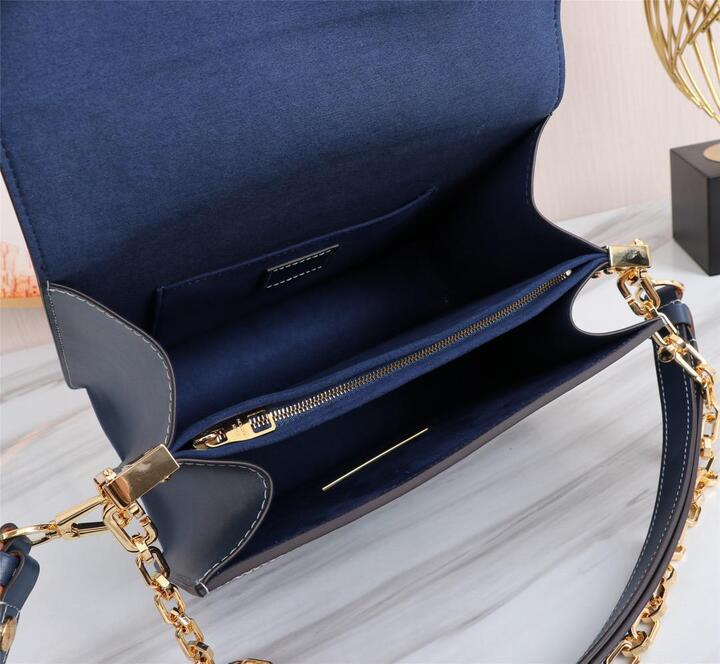 Top Quality Dauphine MM Denim Jacquard Monogram Pattern Navy Blue For Women,  Shoulder And Crossbody Bags 9.8in/25cm Top Quality M59631