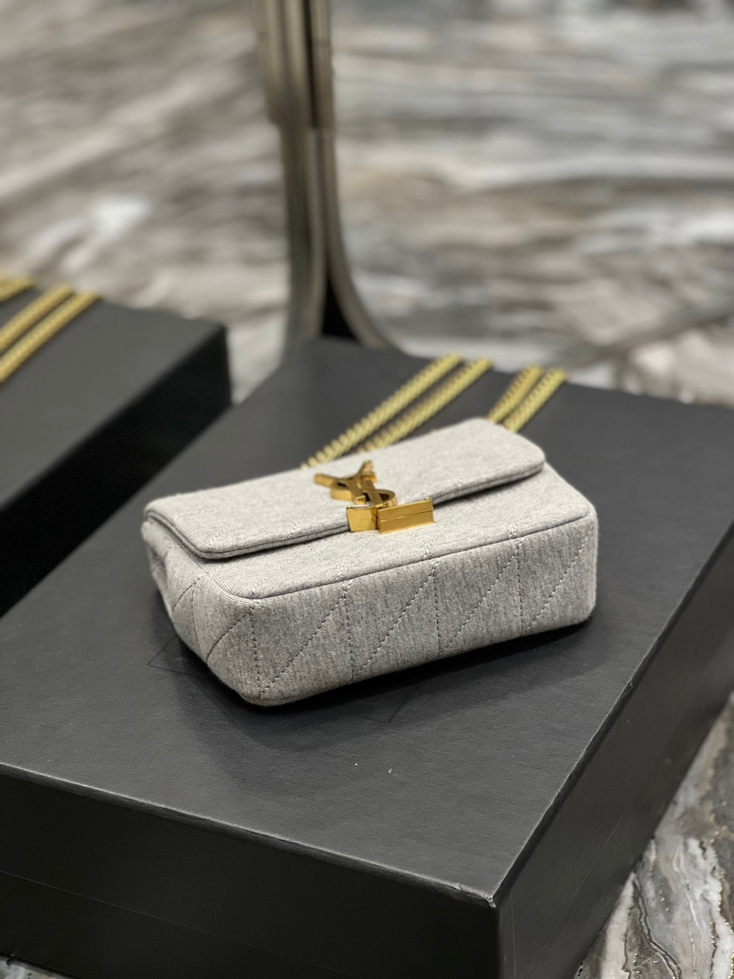 YSSL Jamie Mini Chain Bag Grey For Women, Women’s Bags 6.9in/17.5cm YSL 6981622F9271407
