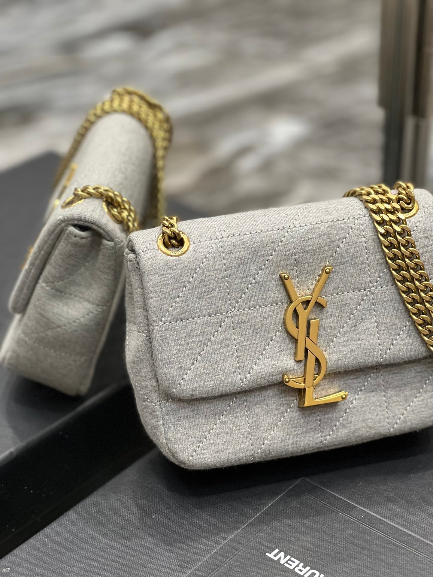 Top Quality Jamie Mini Chain Bag Grey For Women, Women’s Bags 6.9in/17.5cm YSL 6981622F9271407
