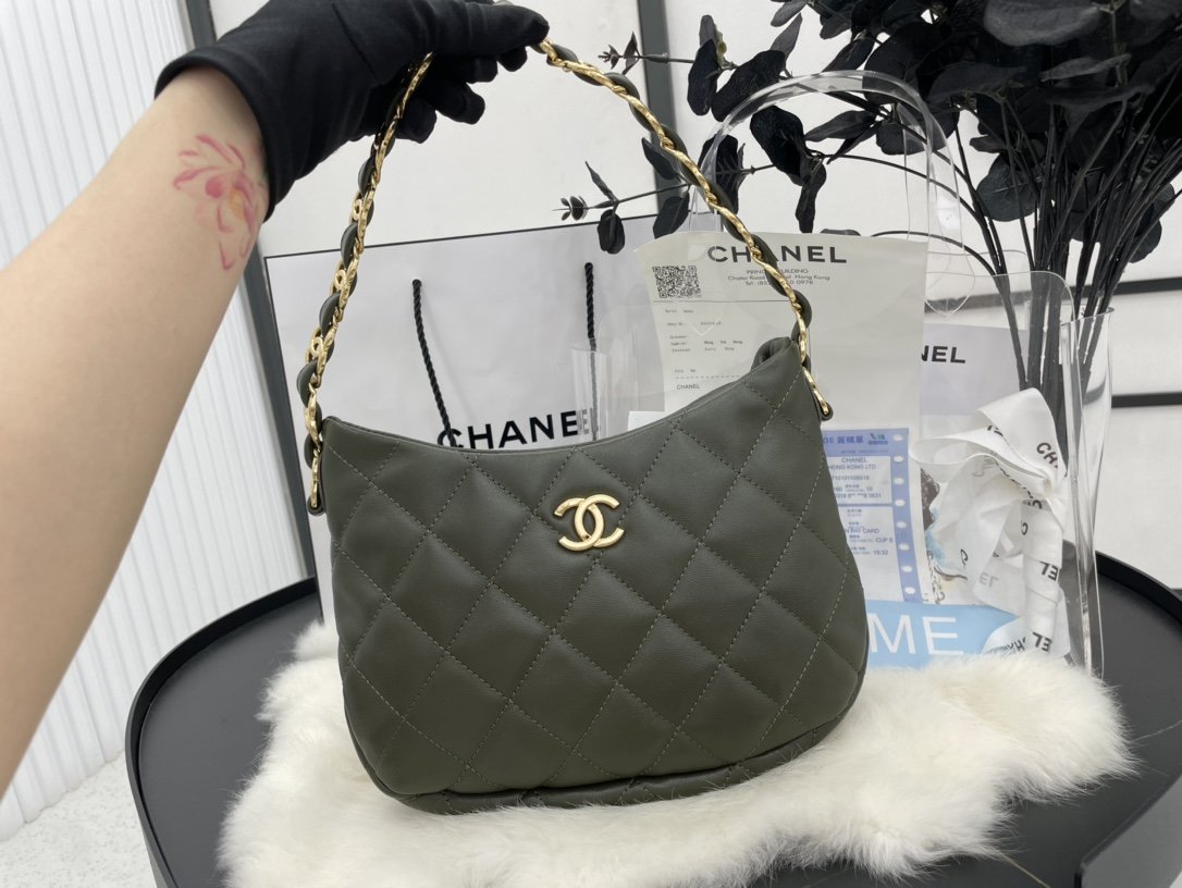CHLHobo Handbag Emerald Green For Women, Women’s Bags 9in/24cm