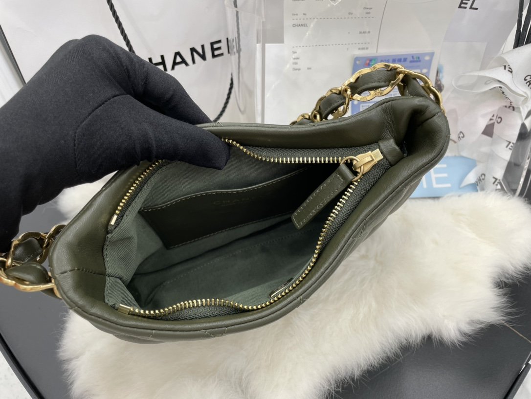CHLHobo Handbag Emerald Green For Women, Women’s Bags 9in/24cm