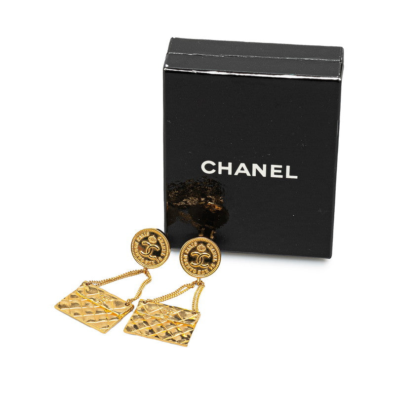Chanel Coco Mark Matelasse Bag Earrings