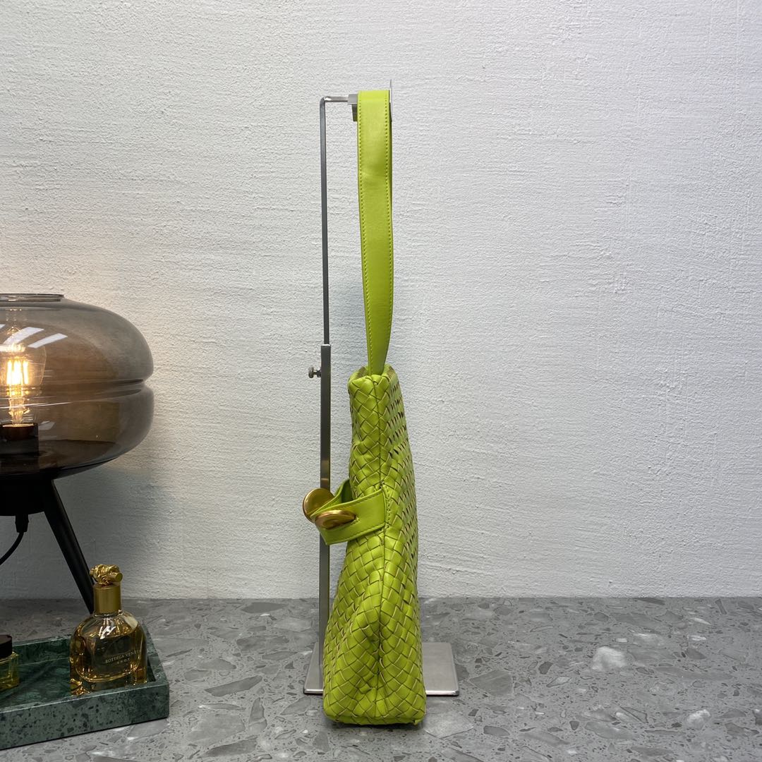 Top Quality Intrecciato Shoulder Bag Neon Green, For Women, Women’s Bags 10.2in/26cm