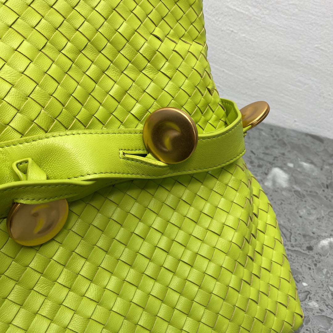 Top Quality Intrecciato Shoulder Bag Neon Green, For Women, Women’s Bags 10.2in/26cm