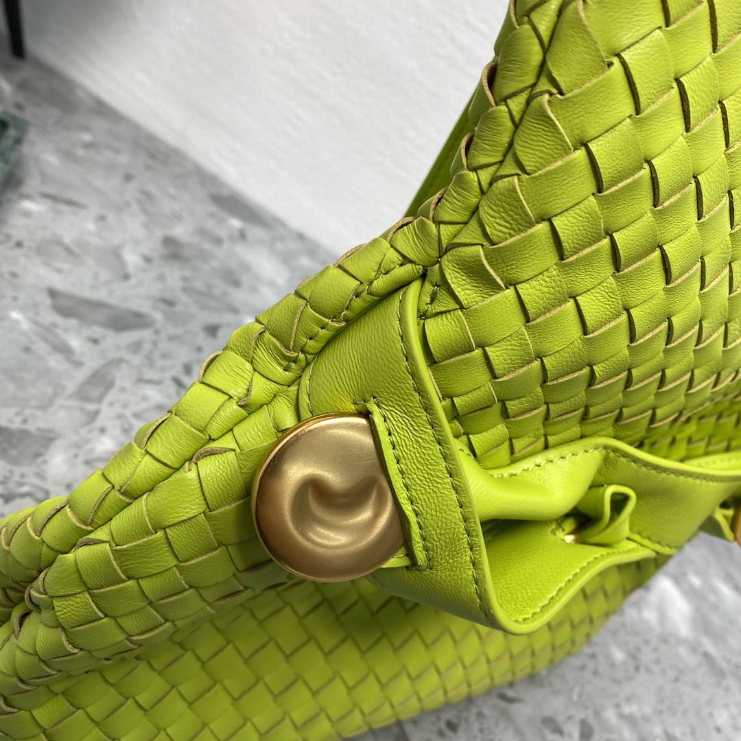 Top Quality Intrecciato Shoulder Bag Neon Green, For Women, Women’s Bags 10.2in/26cm