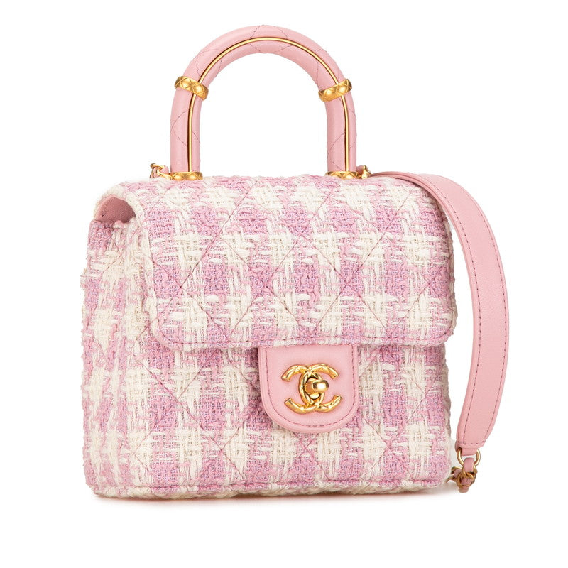 Chanel Top Handle Mini Flap Tweed 2way bag