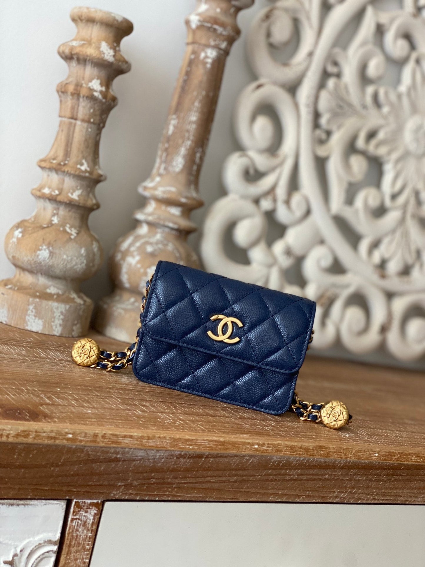 CHL Clutch With Chain Blue For Women Bags 4.8in/12.3cm